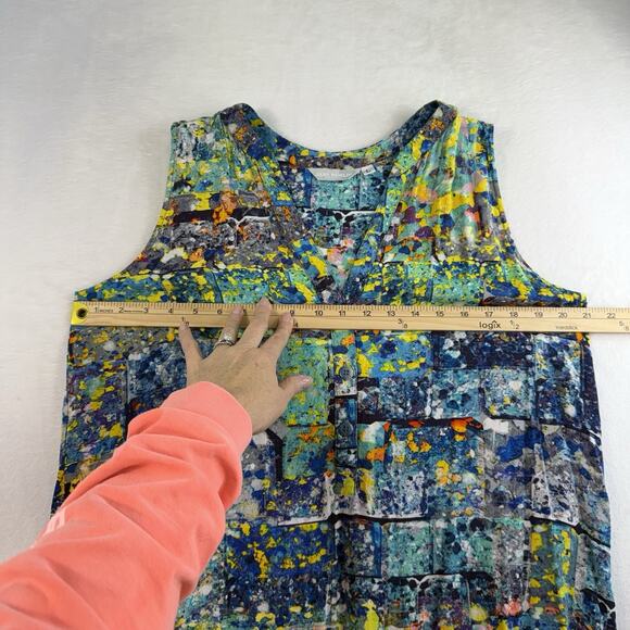 Jams World L Large Dress Bluestone Shirt Dress Sleeveless Knee Length V-Neck - Picture 8 of 11